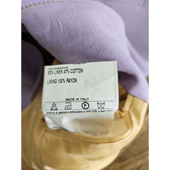 Domenico Vacca Linen Blend Blazer Women's Size 8 Purple Made in Italy Luxury - Picture 10 of 11